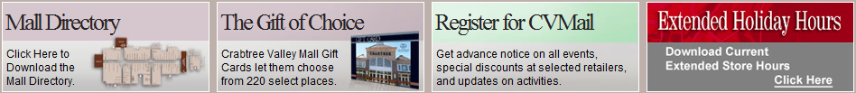 The first and the last boxes are links to PDFs Crabtree Valley Mall screenshot