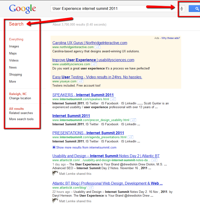 Annotated Google Search Results