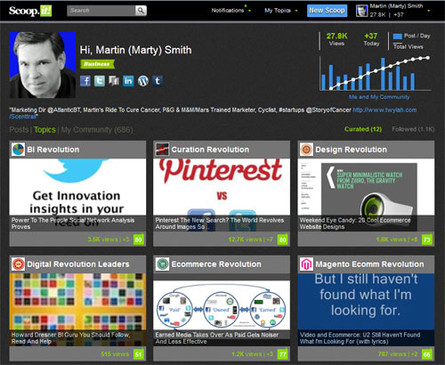 Scoop.it Dashboard Example for Atlantic BT 8 Social Media Holiday Tips 