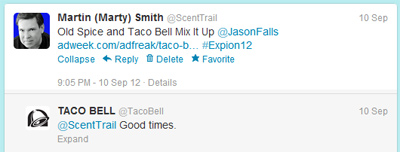Taco Bell Answers ScentTrail on twitter image