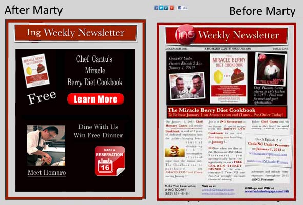 Homaro Cantu Newsletter on Atlantic BT Before and After Marty