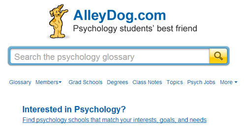 AlleyDog.com website for psychology students link 
