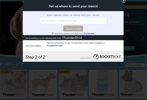 Rocketbolt share email window