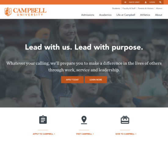 homepage of campbell university