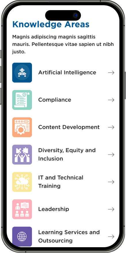 Mobile view of the Training Industry website