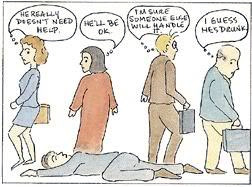 Great example of the Bystander Effect (source: carbonsmart)