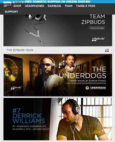 Zipbuds About Page poor storytelling example