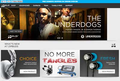Zipbuds.com homepage link 