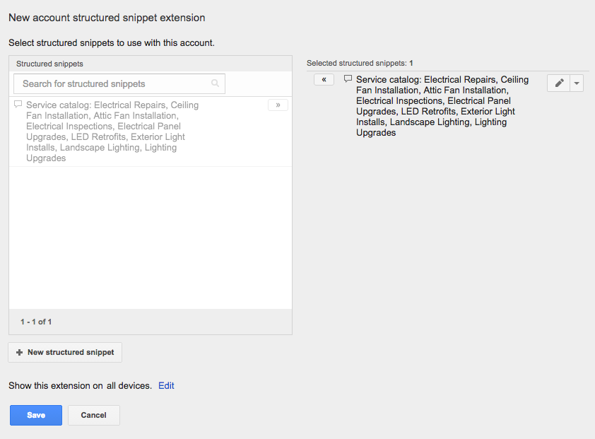 Structured snippets get into nuanced attributes that you wouldn't mention in a main ad.