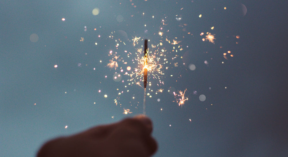hand holding a sparkler