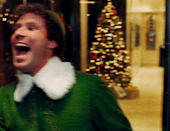 elf spinning door xmas