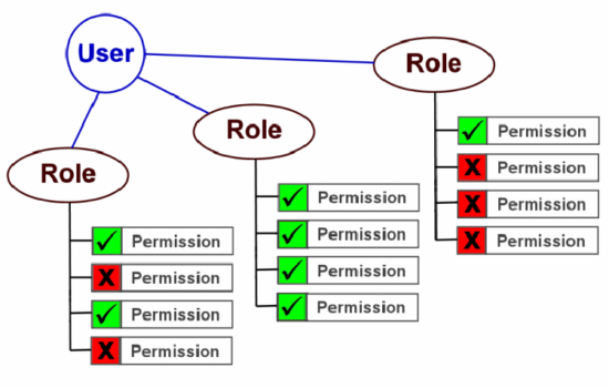 Chart of user roles and privileges
