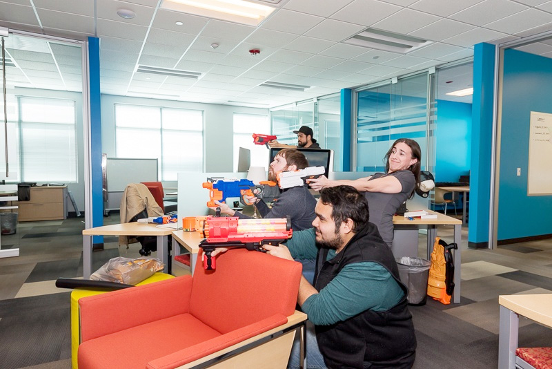 ABT employees with nerf guns
