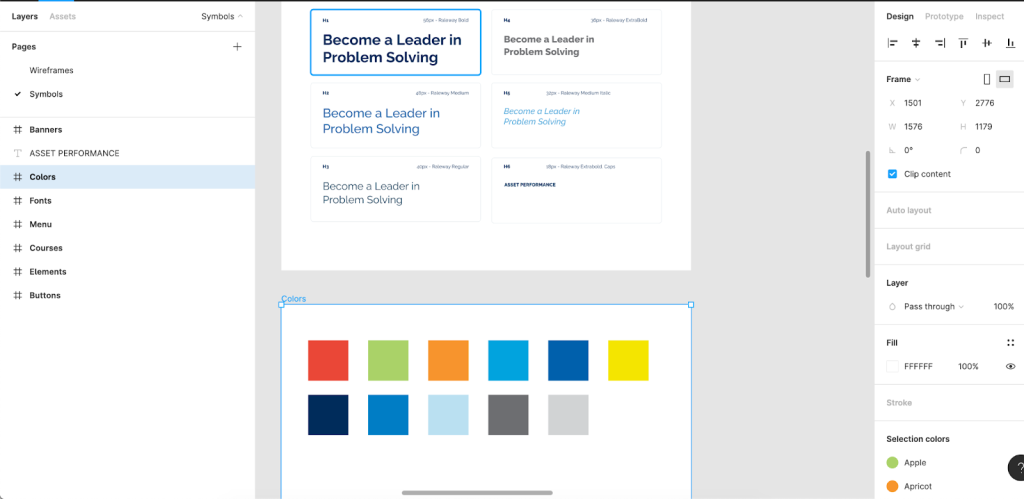 Screenshot of a UI toolkit in Figma