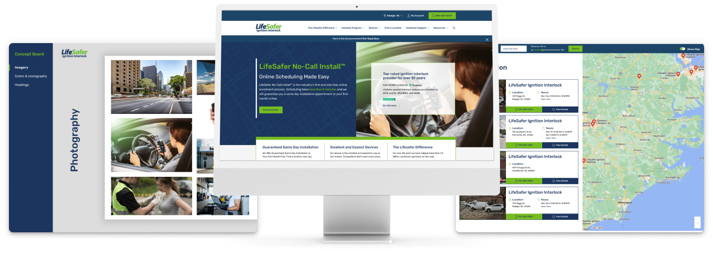 Preview of website work for Lifesafer